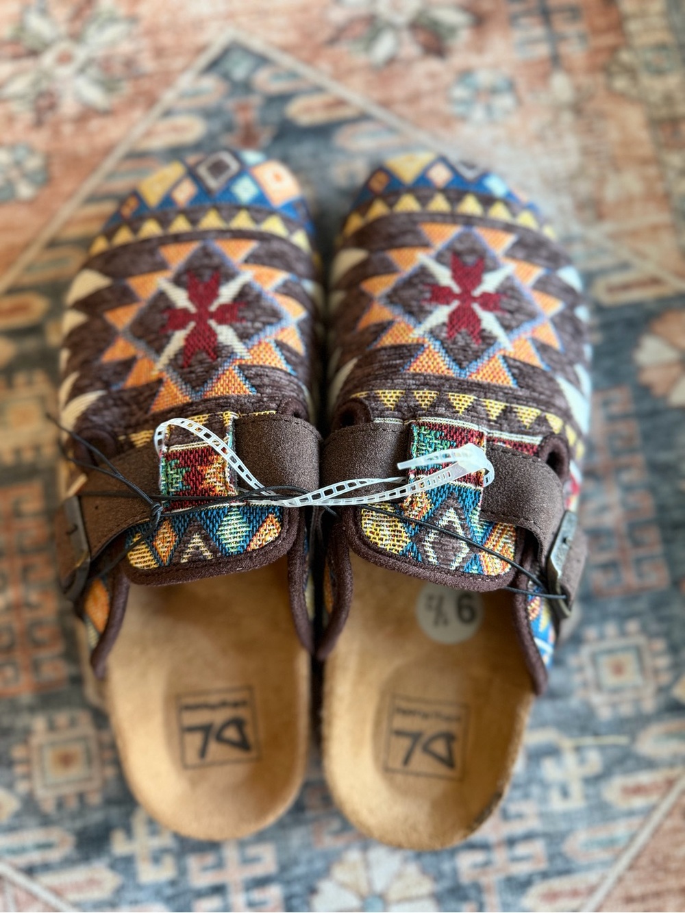 Dirty Laundry Brown Aztec Slip-On Mules size 9.5